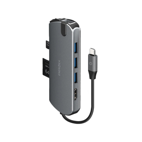 Energea AluHub HD Pro 8 in 1 Suspended Aluminium 3.1 USB-C Hub - Gunmetal